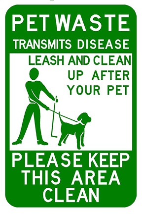 Pet waste sign